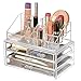 Saganizer Clear acrylic Jewelry organizer and makeup organizer cosmetic organizer and Large 3 Drawer Jewelry Chest or makeup storage ideas Case Lipstick Liner Brush Holder make up boxes