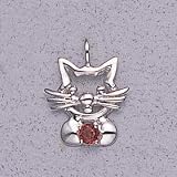 Cat Head Pendant with Garnet
