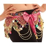 Bellyqueenand#8482 Unique Fabric Belly Dance Hip Scarf, Deluxe V-Shape Style