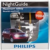 Philips 9004 NightGuide Headlight Bulb, Pack of 2