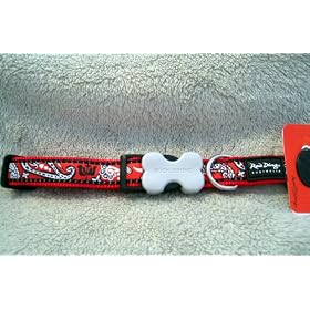 Design Ribbon Safety Dog Collar - Medium Bandana Red