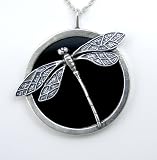 Dragonfly Scrying Pendant in Sterling Silver [Jewelry]