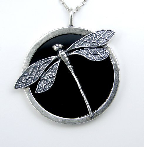 Dragonfly Scrying Pendant in Sterling Silver [Jewelry]