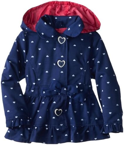 Pink Platinum Little Girls'  Polka Hearts Trench Rain Jacket