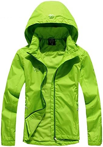 Free2mys Adult's Windproof Uv-protection Quick Dry Super Thin Hoodie Plus Size (Asia 4XL, Fluorescence green)