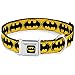 Buckle-Down Seatbelt Buckle Dog Collar - Bat Signal-3 Yellow/Black/Yellow - 1.5