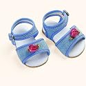 RETIRED RARE Jean Sandals with Rose Buds by Adora
