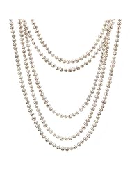 HinsonGayle Handpicked Ultra-Luster 5.0-5.5mm White Cultured Pearl Rope Necklace (Glamour Collection, 100")