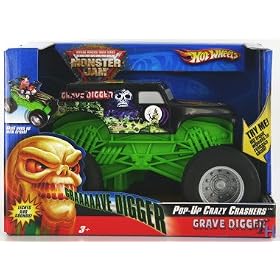 Hot Wheels Monster Jam Pop-Up Crazy Crashers Grave Digger by Mattel