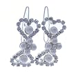 2 Multi Faux Pearl and Crystal Metal Snap Bow Shaped Hair Clips
