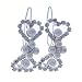 2 Multi Faux Pearl and Crystal Metal Snap Bow Shaped Hair Clips