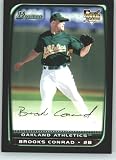 2008 Bowman Draft Baseball Cards # BDP32 Brooks Conrad (RC - Rookie Card) Oakland Athletics - MLB Trading Card in a Protective Display Case