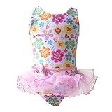 女の子 子供 可愛い 花柄　レース　ファッション　キュート 蝶リボン ワンピース水着 柔らかい 快適 スイミングウェア