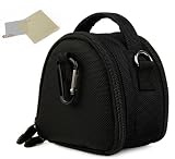 Black Limited Edition Camera Bag Carrying Case with battery charger, battery charger, memory cards, and accessories Pocket for Nikon Coolpix L24 P300 S70 S80 STYLE S100 S1100pj S1200pj S2500 S3100 S4100 S5100 S6100 S6200 S8100 S8200 S9100 Point and Shoot Digital Camera + One anti glare screen protector