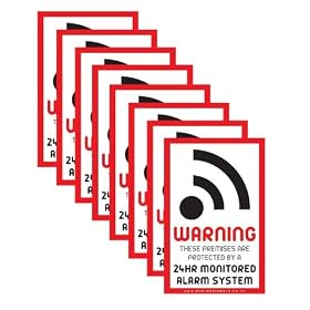 Four Alarm Stickers - Alarm Warning Signs for your Home or Business
