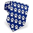 Men's Paw Prints Silk Tie by Balboa Bay in Blue
