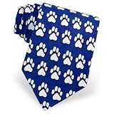 Men's Paw Prints Silk Tie by Balboa Bay in Blue
