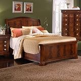 Acclamation California King Leather Sleigh Bed (Light Cherry / Mahogany)