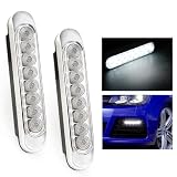 2 Auto Car Truck Universal Day Fog Aux 8 LED White Light