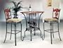 3 Piece Bar Table Set with Wine Rack Base - Bar Table and 2 Bar Chairs