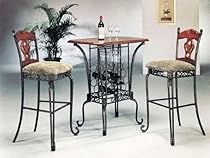 Hot Sale 3 Piece Bar Table Set with Wine Rack Base - Bar Table and 2 Bar Chairs