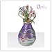 Jewelry : Jewelry Trinket Box with Crystal - Floral with Purple Vase