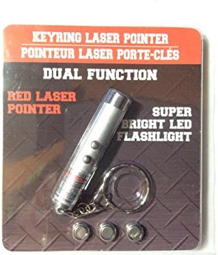 Keyring Laser Pointer Dual Function Superbright LED Flashlight