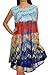 Sakkas Nora Sleeveless Embroidered Short Tie Dye Caftan Dress/Cover Up