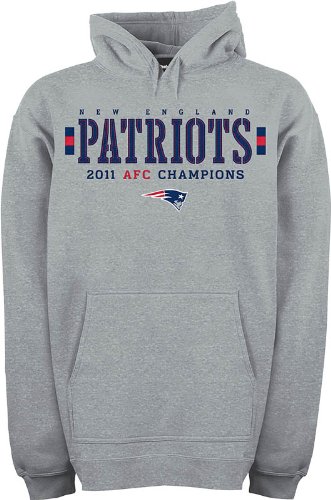 NFL Men's New England Patriots 2011 AFC Conference Champions Hooded Sweatshirt (Grey, Medium)