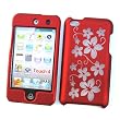 Apple iPod Touch 4th Generation Snap On Protector Hard Case "Aloha Flowers Red" Design