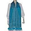 Rectangular Wool Scarf Clothes for Winter Handcrafted Gifts India Dress with Pom-Pom 28 x 72 inches