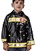 Puddle Play Little Boys' Black Fire Chief Waterproof Outwear Hooded Rain Coat - Toddler