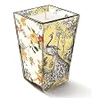 Peacock Red Ginger Flower Scented Candle in Glass Transferware