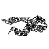 L. Erickson USA Elastic Loop Headband 100% Silk Charmeuse - Midnight Floral