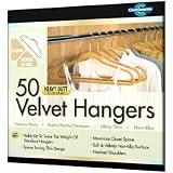 Closet Complete Ultra Thin Heavy Duty No Slip Velvet Suit Hangers, Camel, Set of 50 ~ Closet Complete