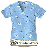 Cherokee HQ Borderline Mock Wrap Scrub Tops