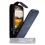 HTC Desire C Case Black PU Leather Flip Cover With Screen Protectorby Yousave Accessories�