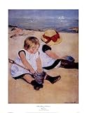 IMAGE OF Children Playing On The Beach FINEST BRAND CANVAS Print With Added Heavy BRUSHSTROKES Mary Cassatt 26x34