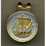 Cyprus 5 Mils Viking Ship Two Tone Coin Golf Ball Marker by 