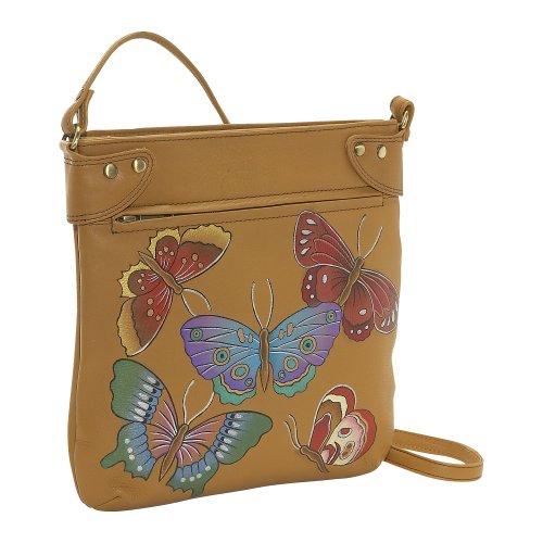 Anuschka Crsna Cross Body: Ethereal Butterfly Carmel Anuschka Crsna Cross Body: Ethereal Butterfly Carmel