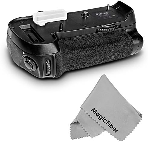 Vivitar MB-D12 Battery Grip for Nikon D800 D800E D810 DSLR Cameras (Nikon MB-D12 Replacement) + MagicFiber Microfiber Lens Cleaning Cloth