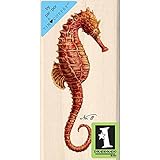 Inkadinkado Tim Coffey Wood Stamp, Red Seahorse