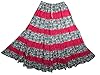 Maxi Skirt Blue Red Patchwork Boho Hippie Gypsy Full Lenght Cotton Skirts