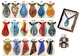Artesian Collection ART GLASS PENDANT Beaded Necklace & Suede Cord! CHOOSE FROM 18 STYLES!