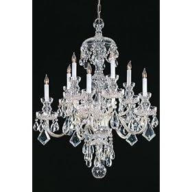 Ten - light Swarovski Spectra Crystal Chandelier, 33"Hx28"W, POLISHED CHROME