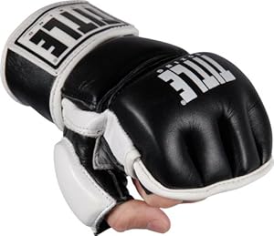 TITLE Wristwrap Leather Heavy Bag Gloves, Black, Large