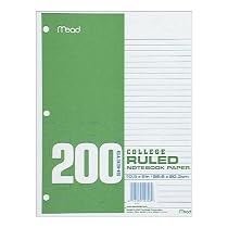 Mead College-Ruled Filler Paper, 200 Sheets (15236)