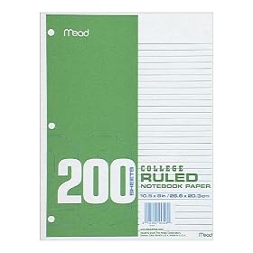 Mead College-Ruled Filler Paper, 200 Sheets (15236)