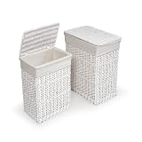 Badger Basket Two Hamper Set with Liners, White by Badger Basket