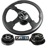 NRG ST-020R-BK STEERING WHEEL + HUB + QUICK RELEASE - 85-88 DODGE COLT